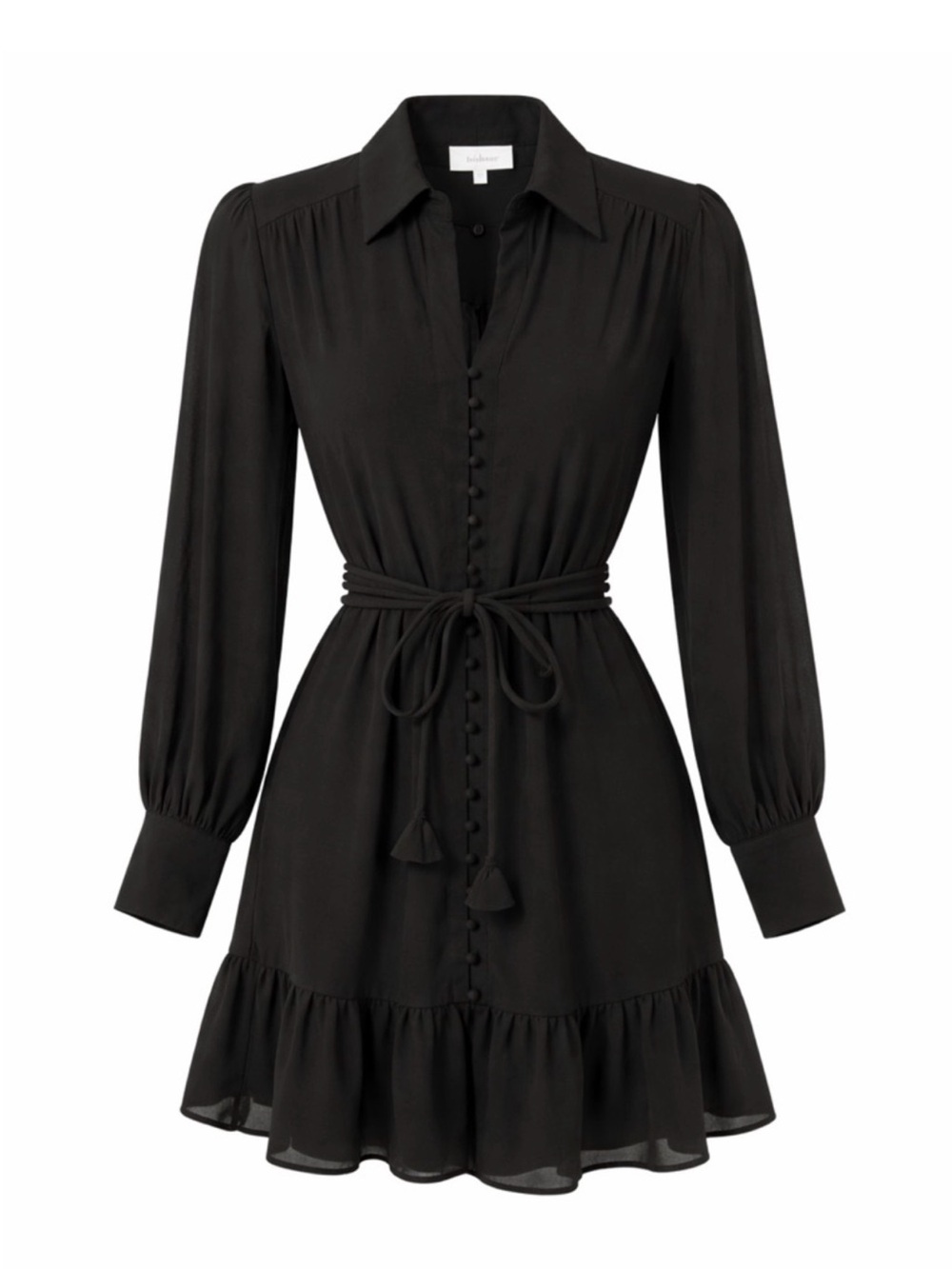 Bohme Black Cottagecore Tie Waist Mini XS